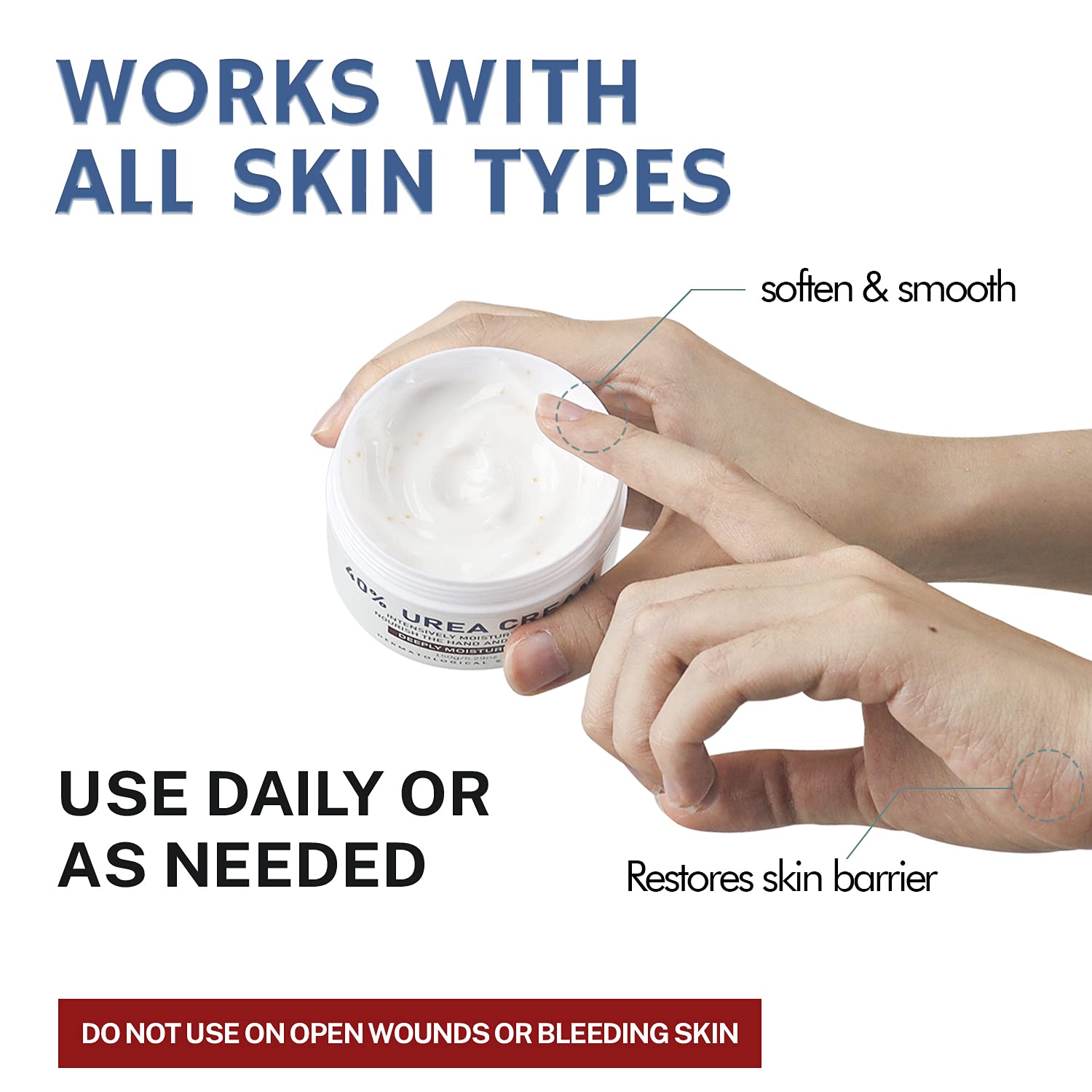 OUKEYA daily-use urea cream for feet and hands hydration