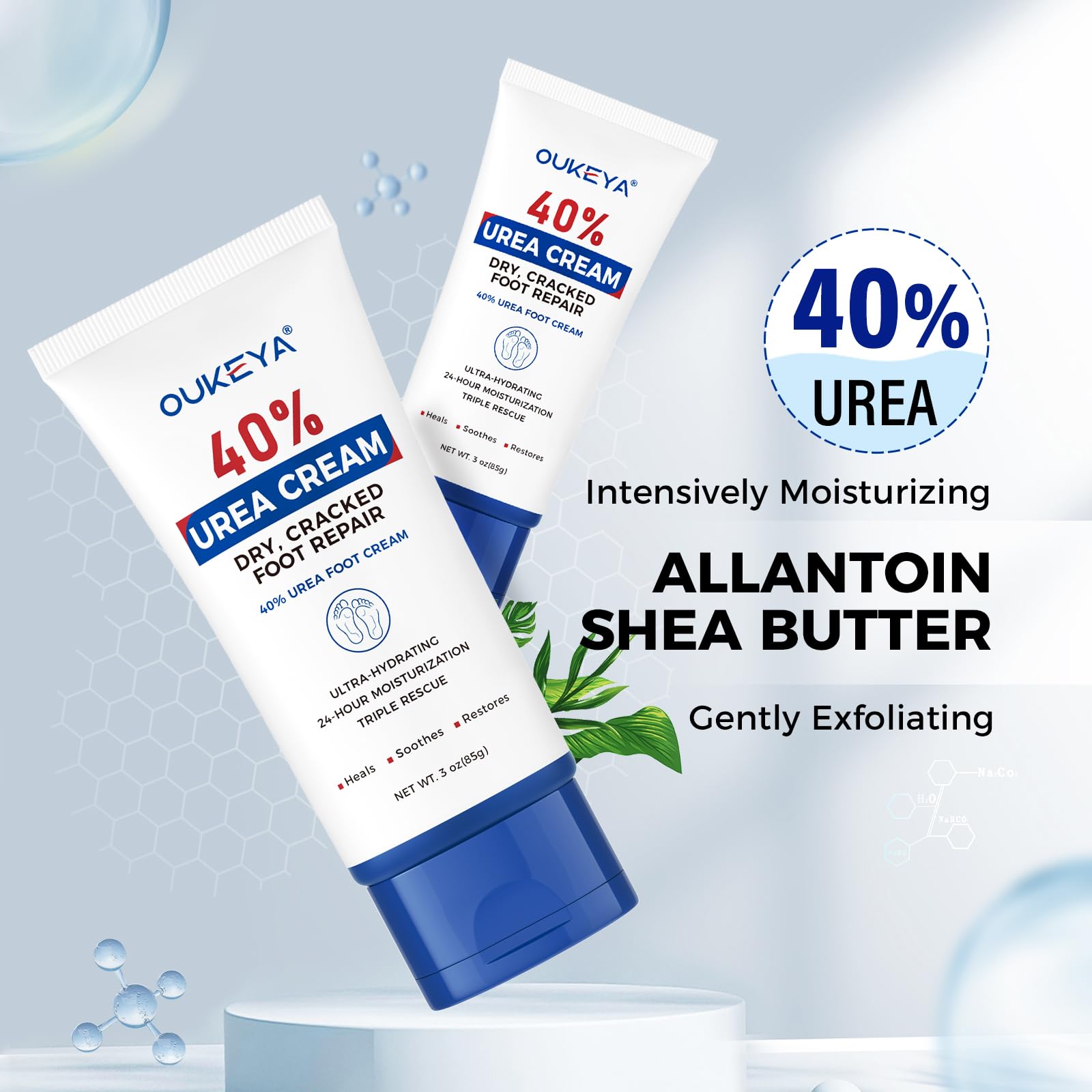 OUKEYA Urea Cream 40% absorbs quickly without greasiness after use.