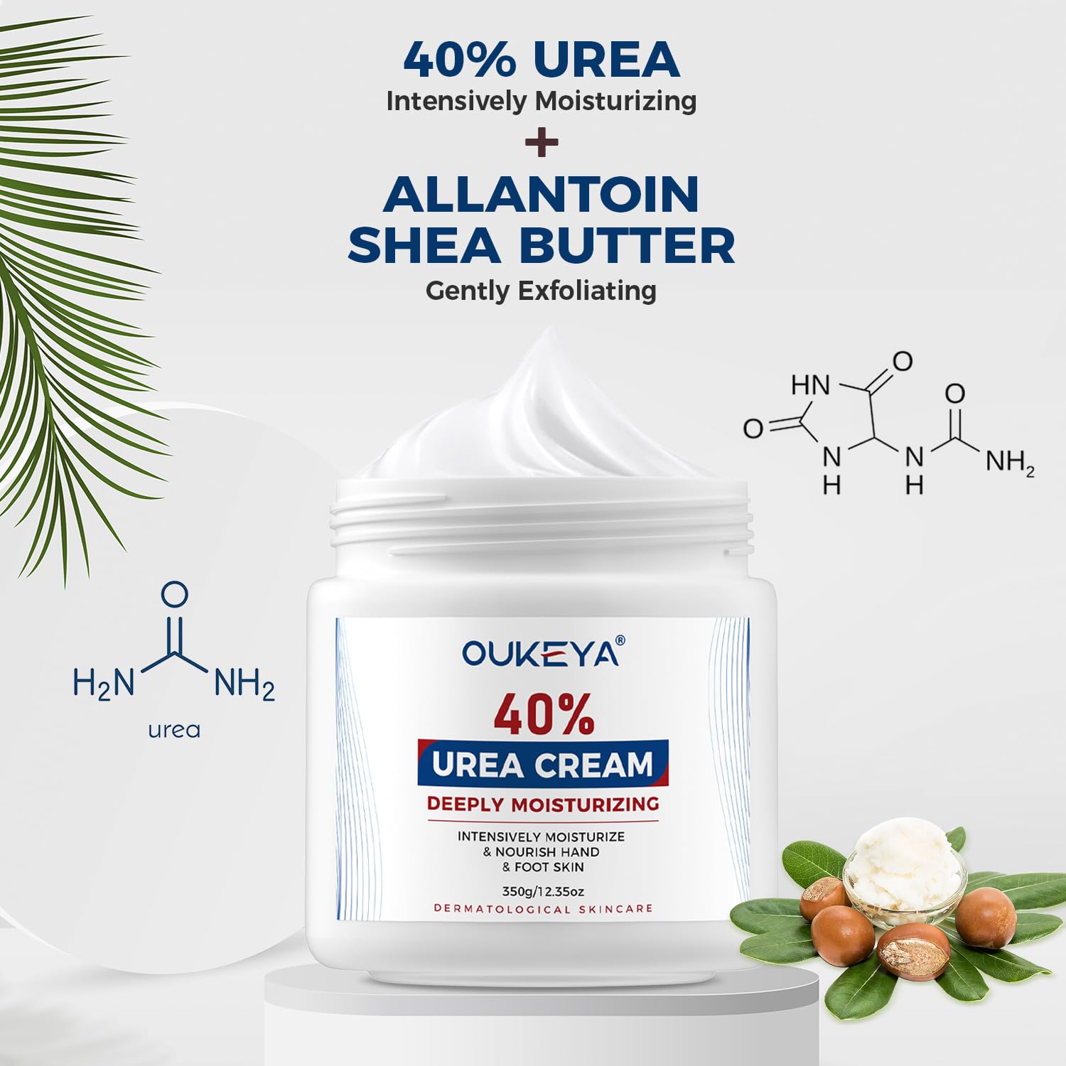 OUKEYA Urea Cream 40% hand care application for daily moisturization.