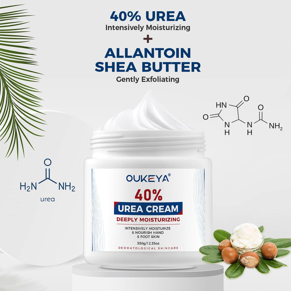 OUKEYA Urea Cream 40% hand care application for daily moisturization.