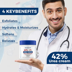 OUKEYA Urea Cream 42% texture suggests quick-absorbing, non-greasy feel.