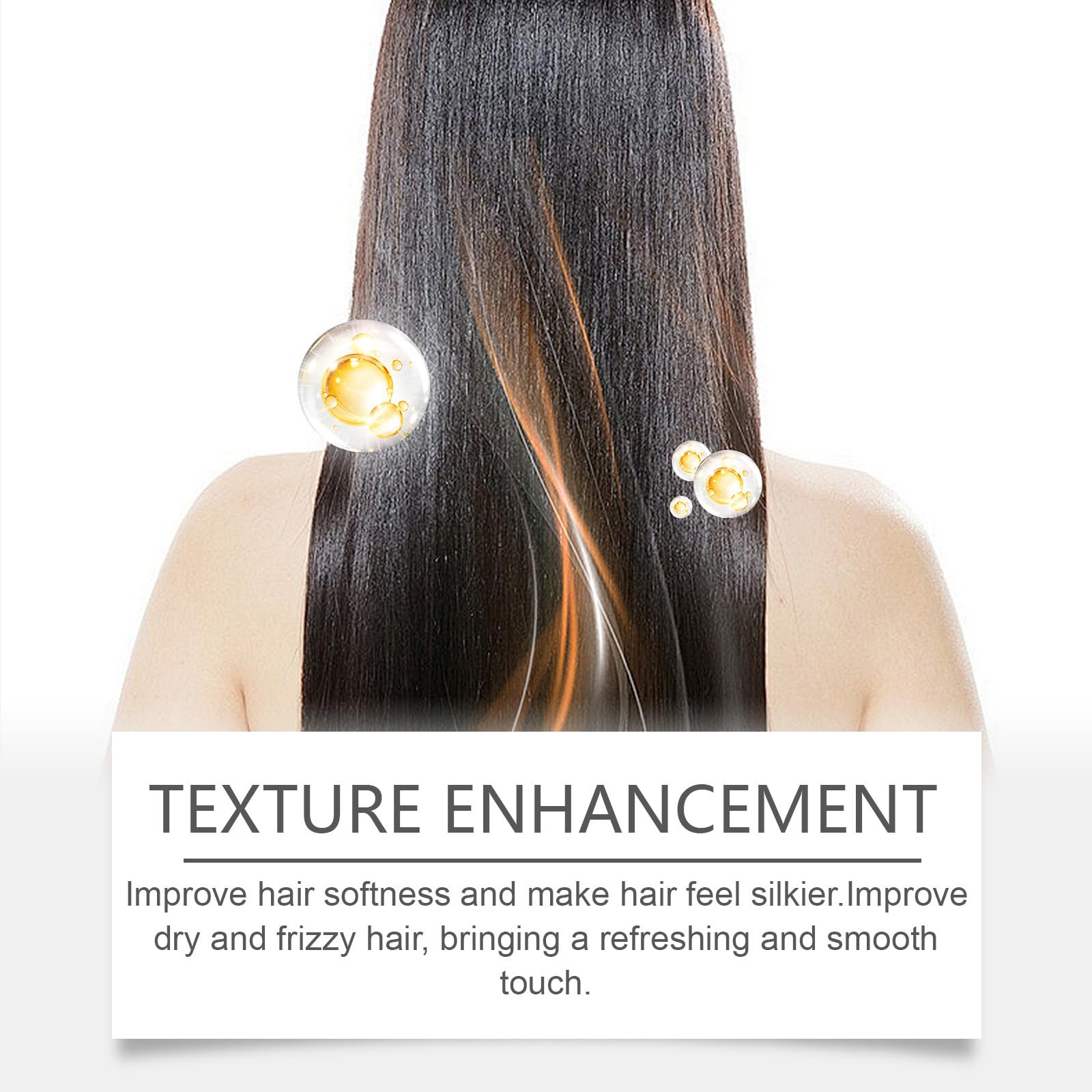 OUKPANE Acondicionador sin enjuague, hidrata sin grasa y mantiene la melena con brillo natural.