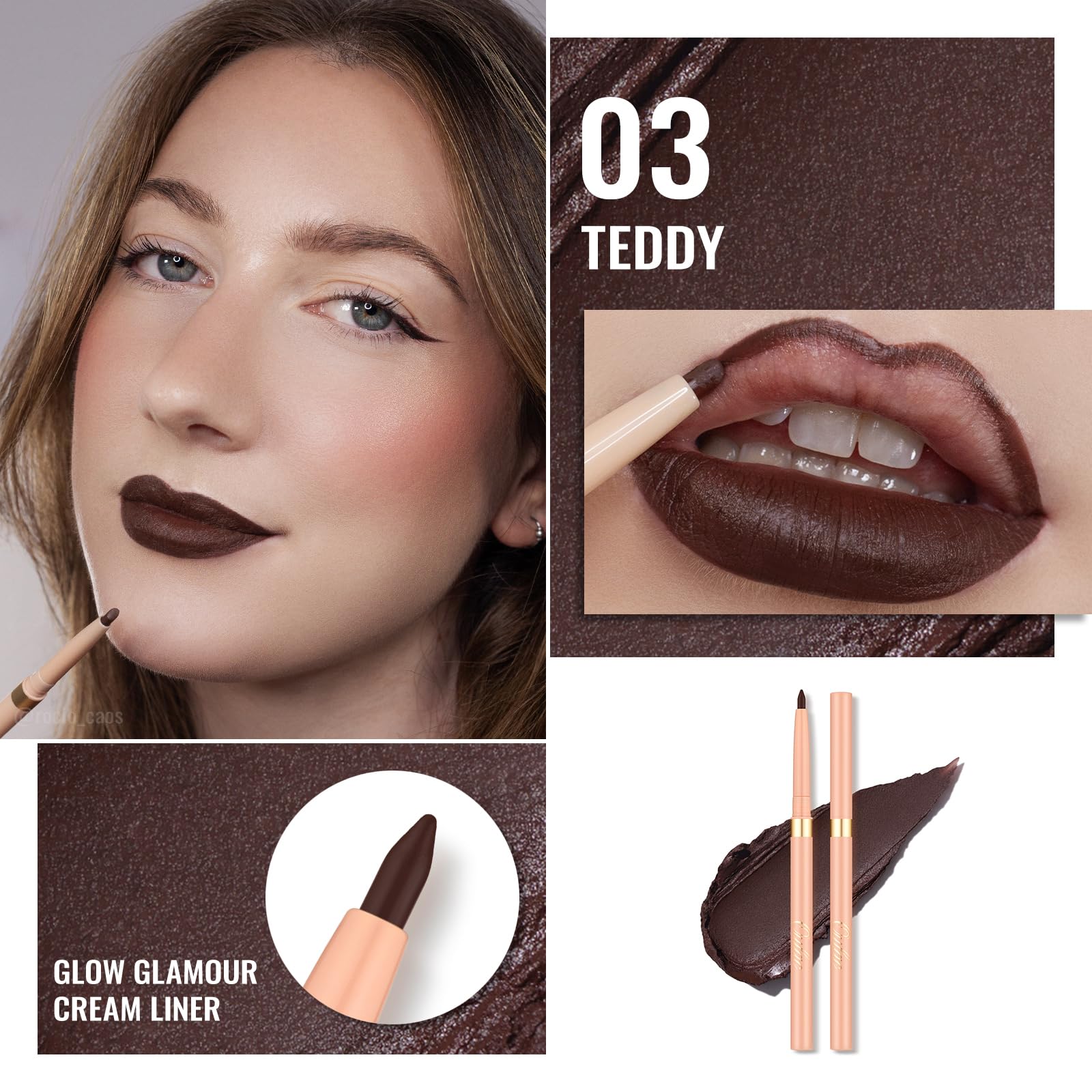 Delineador labial Oulac no se corre, look duradero.