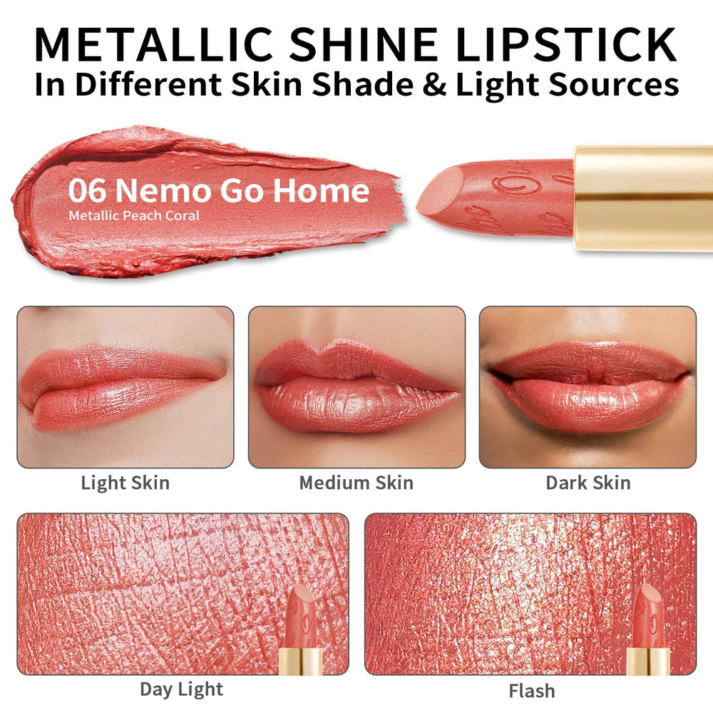Oulac labial destello con doble brillo para un acabado metálico