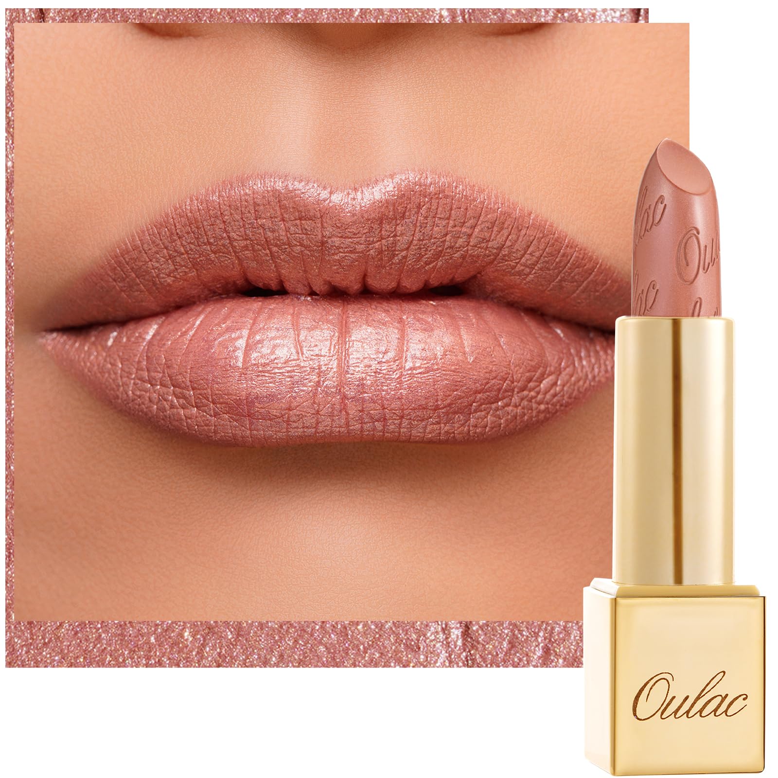 Oulac Labial con brillo metálico 3D para un look deslumbrante