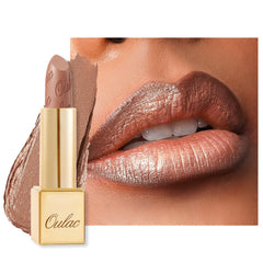Oulac labial metalico Sahara Oro, acabado dorado y reflectante para un look glam