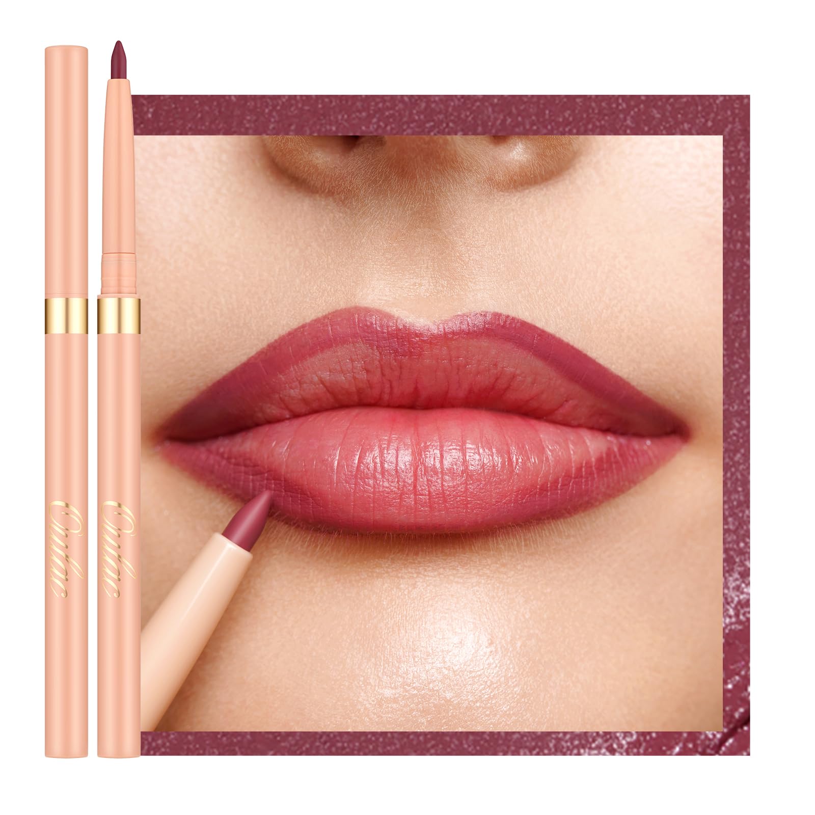 Oulac lapiz delineador labios rosado retractil para retoques rapidos y precision durante el dia