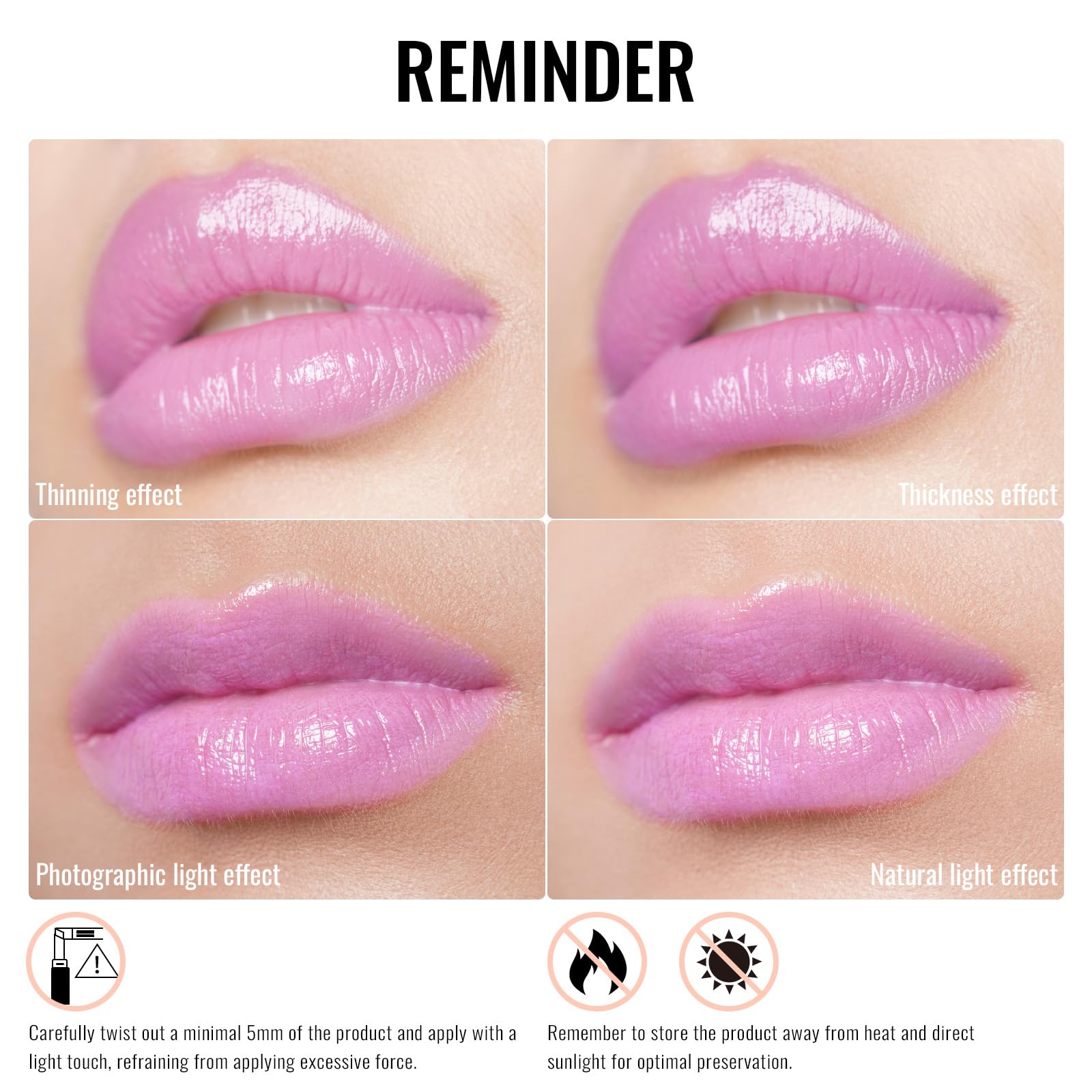 Tono rosado natural de Oulac Pinky Purple Lipstick