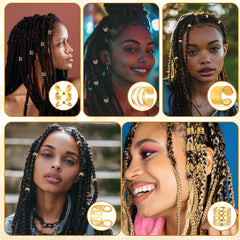 Ouligay aros dorados para trenzas, añade brillo y estilo al peinado.