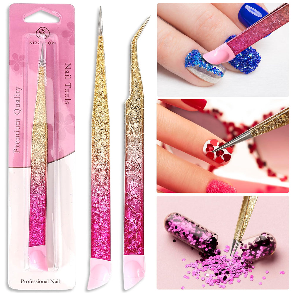 Ouligay double-ended tweezers in use for crafts