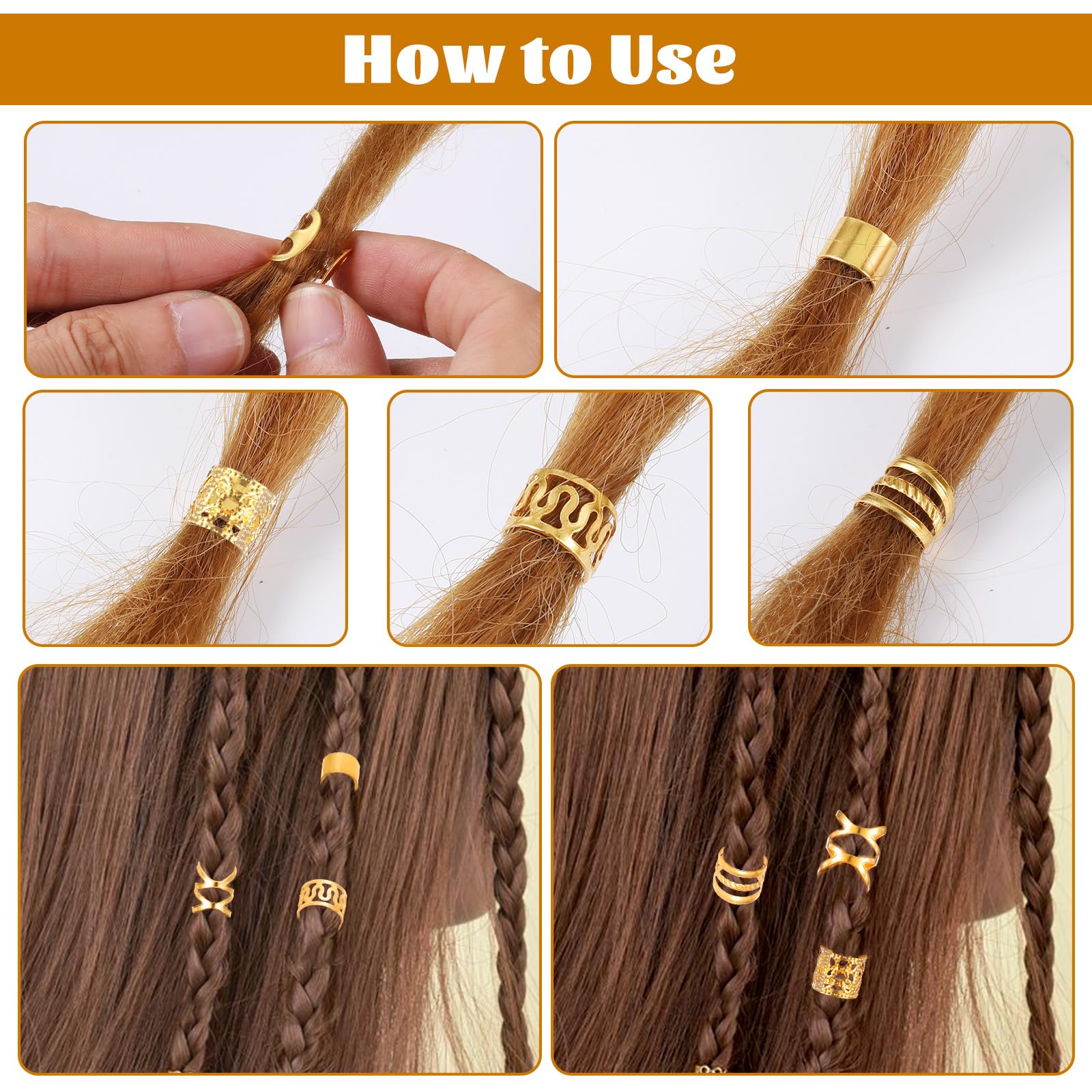Joyas para cabello doradas de Ouligay, para trenzas, añaden toque elegante.
