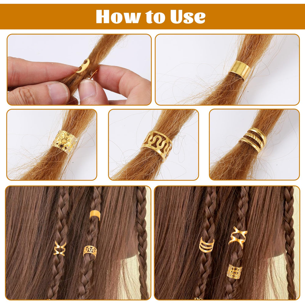 Joyas para cabello doradas de Ouligay, para trenzas, añaden toque elegante.
