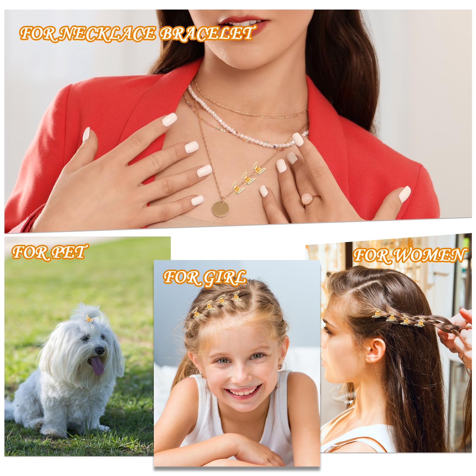 Ouligay pinza para cabello pequeño con mariposa dorada ideal para peinados finos