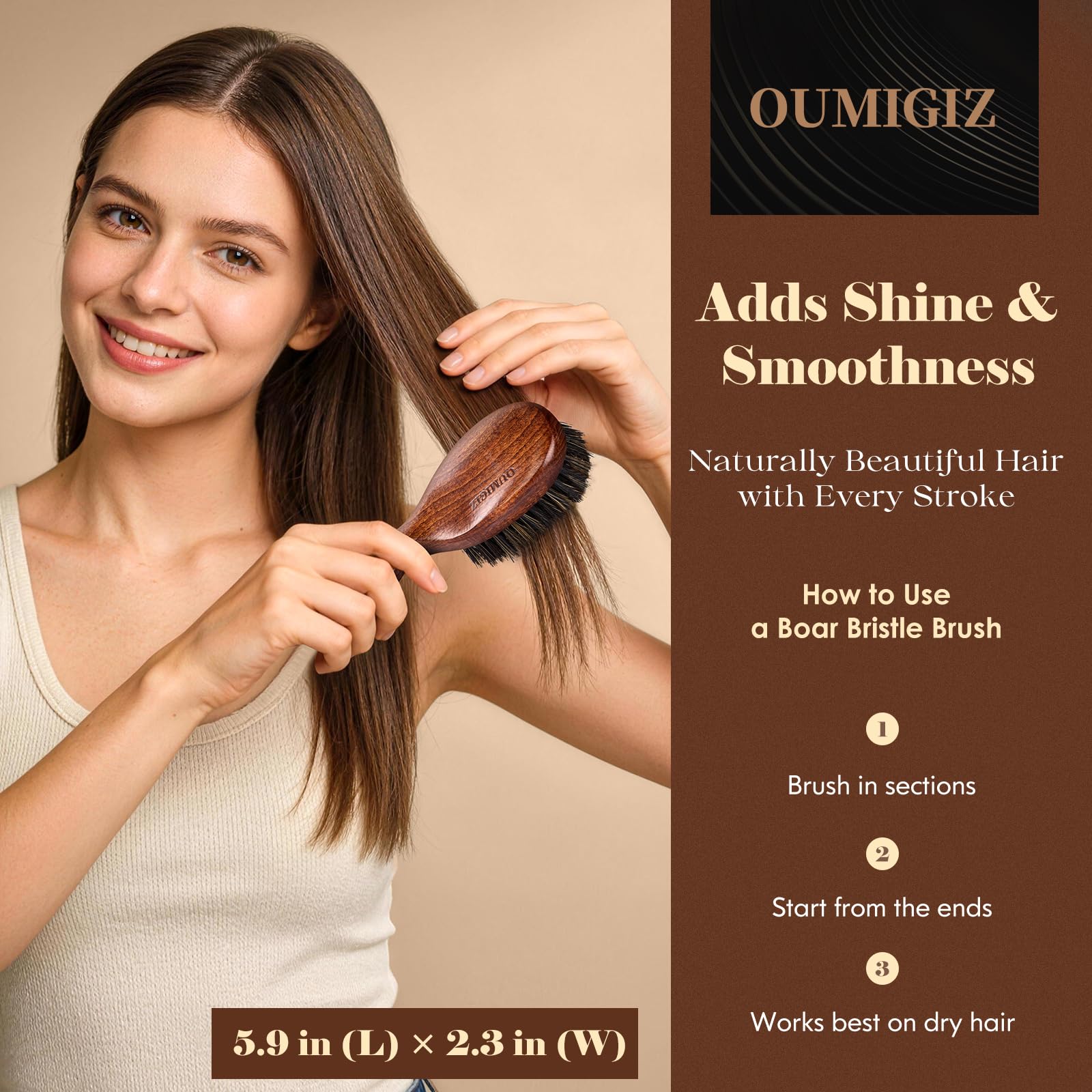 OUMIGIZ travel mini brush for on-the-go grooming