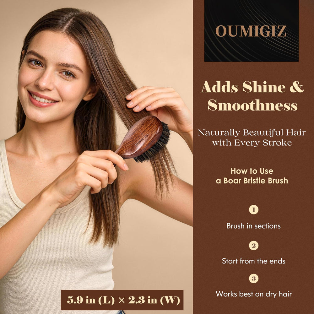 OUMIGIZ travel mini brush for on-the-go grooming