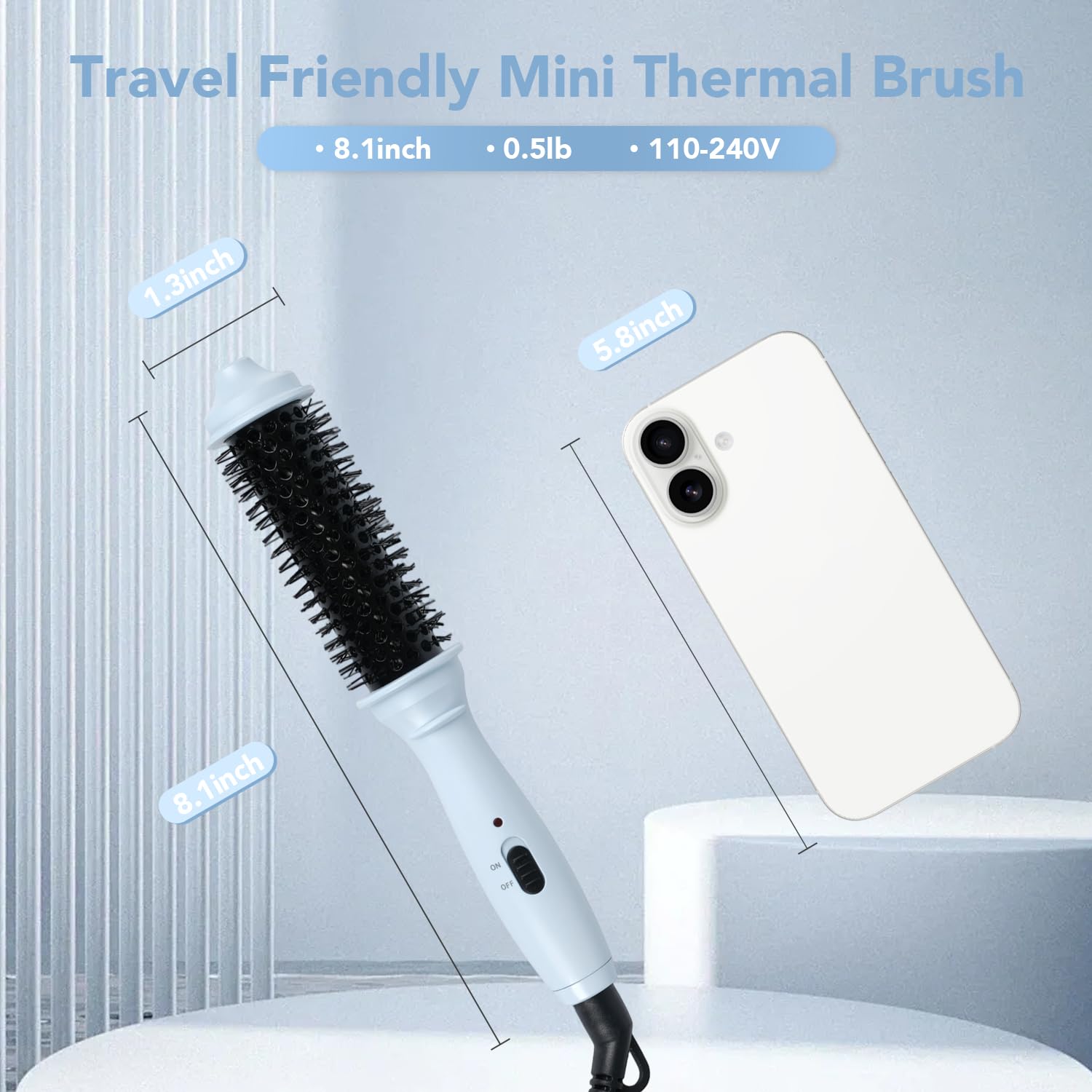 Ouphiny travel compact design highlight for on-the-go styling and quick touch-ups.