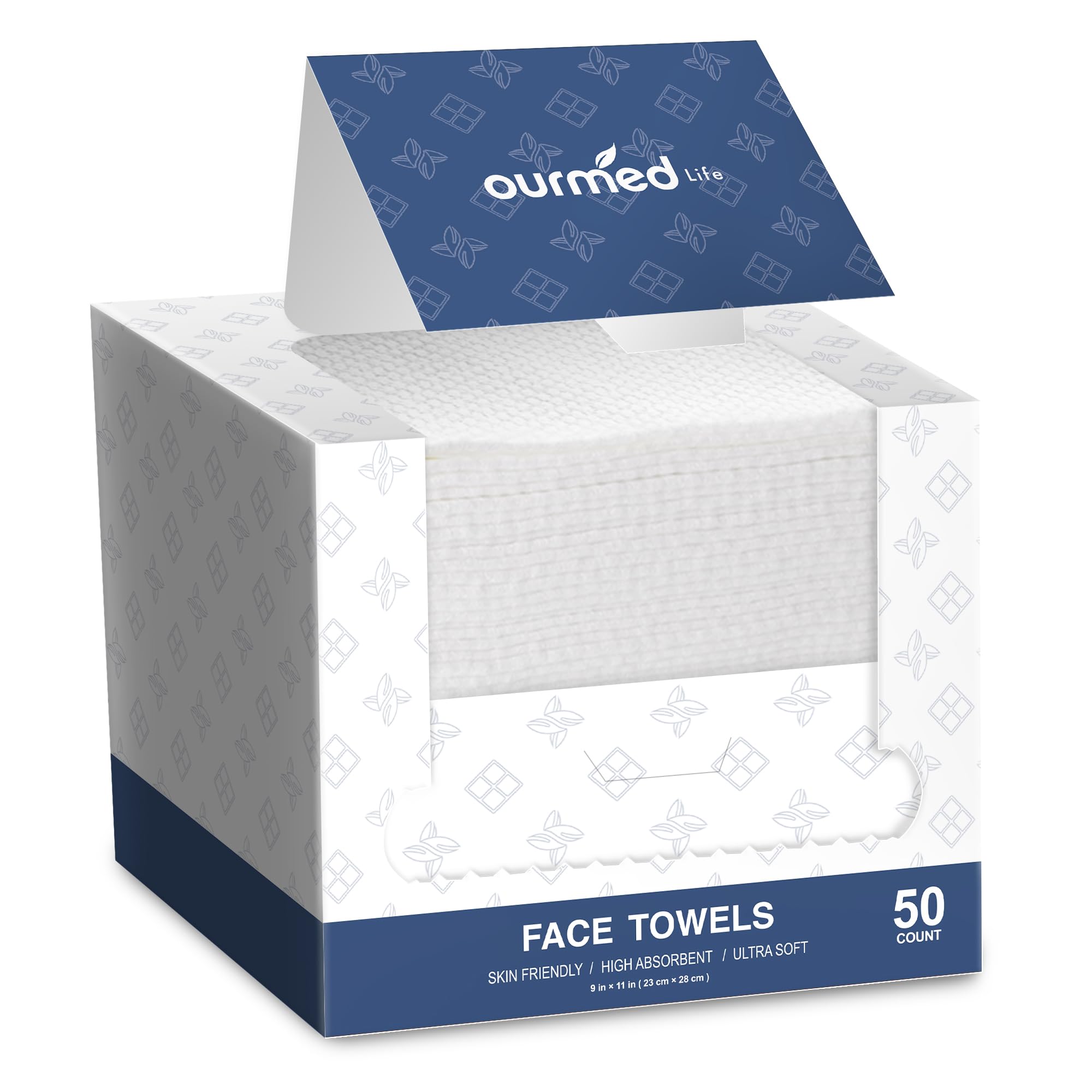 Ourmed Life Face Towels packaging for convenient daily skincare routine.