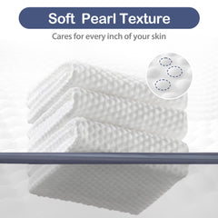 Ourmed Life Face Towels plush side close-up shows soft, skin-friendly exfoliation.