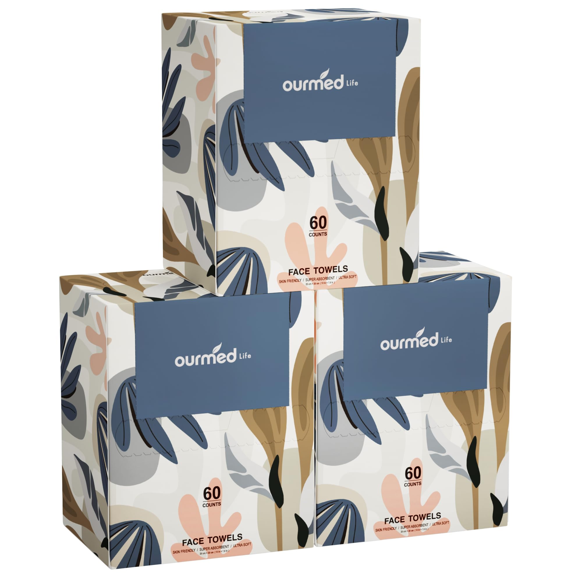 Ourmed Life face towels in XL soft form for gentle cleansing on sensitive skin