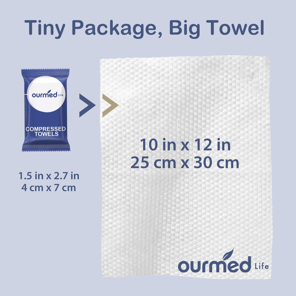 Ourmed Life individually wrapped towels stay clean until use.