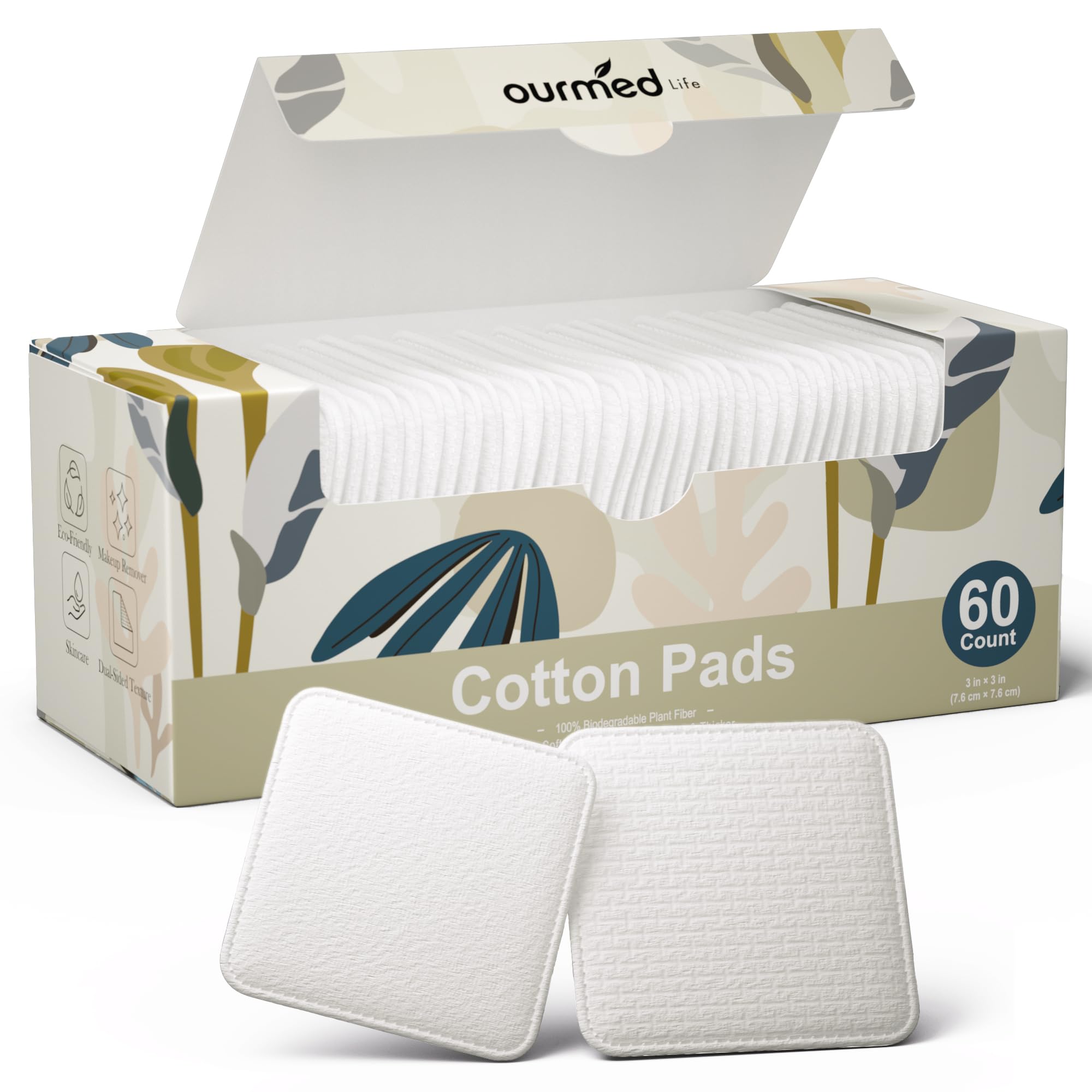 Ourmed Life large cotton pads pack for efficient makeup removal and cleansing
