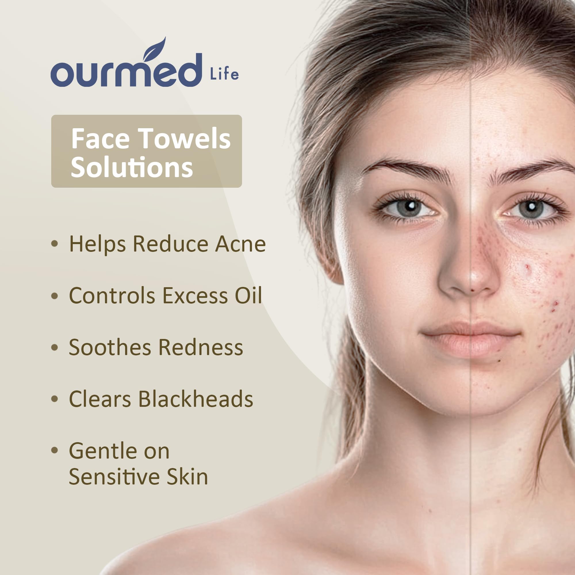Ourmed Life: toallas para eliminación de maquillaje y residuos en rostro.