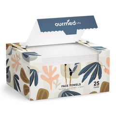toallas faciales desechables ourmed life, cuidado suave y biodegradable para piel sensible.