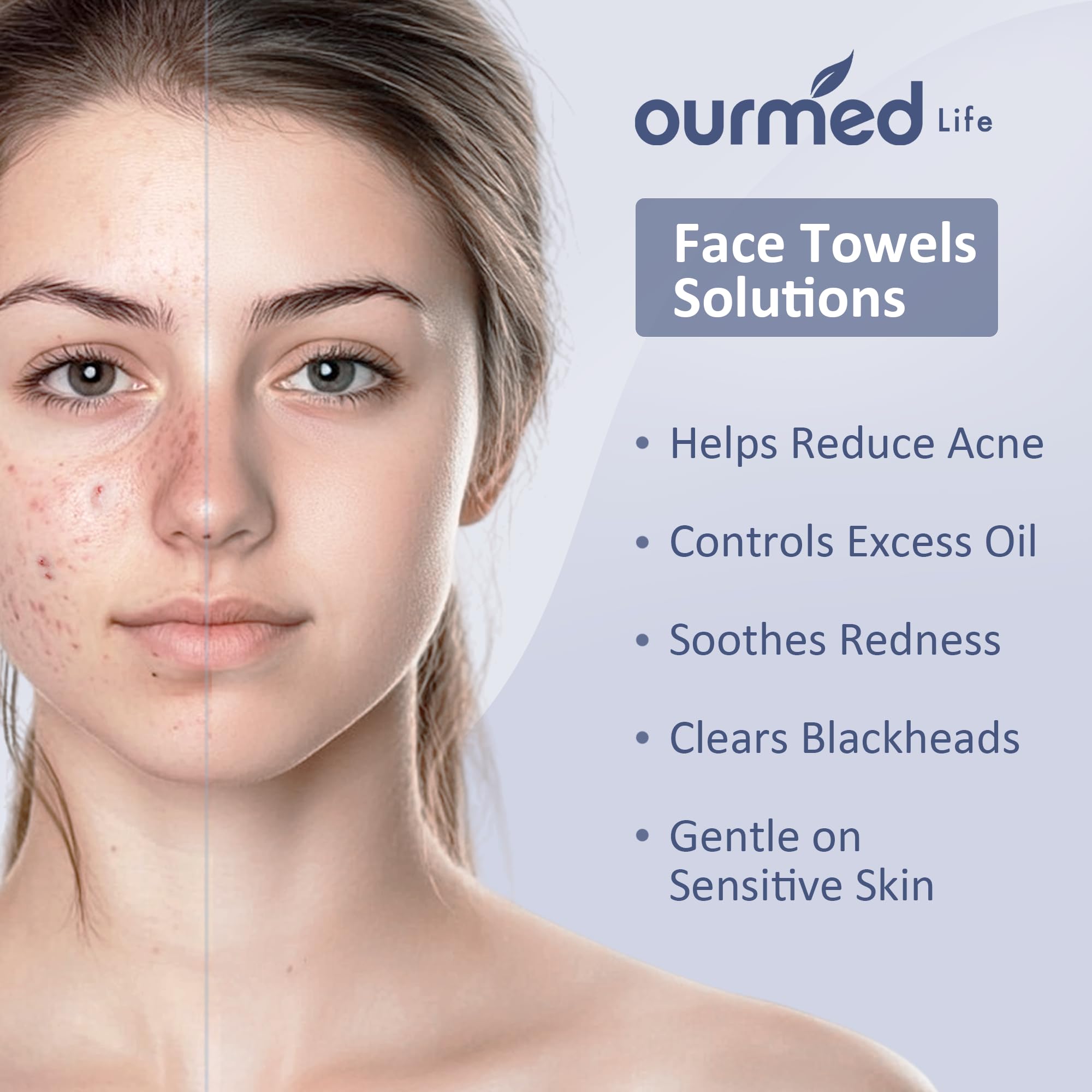 Ourmed Life toallas faciales sin fragancia para piel sensible