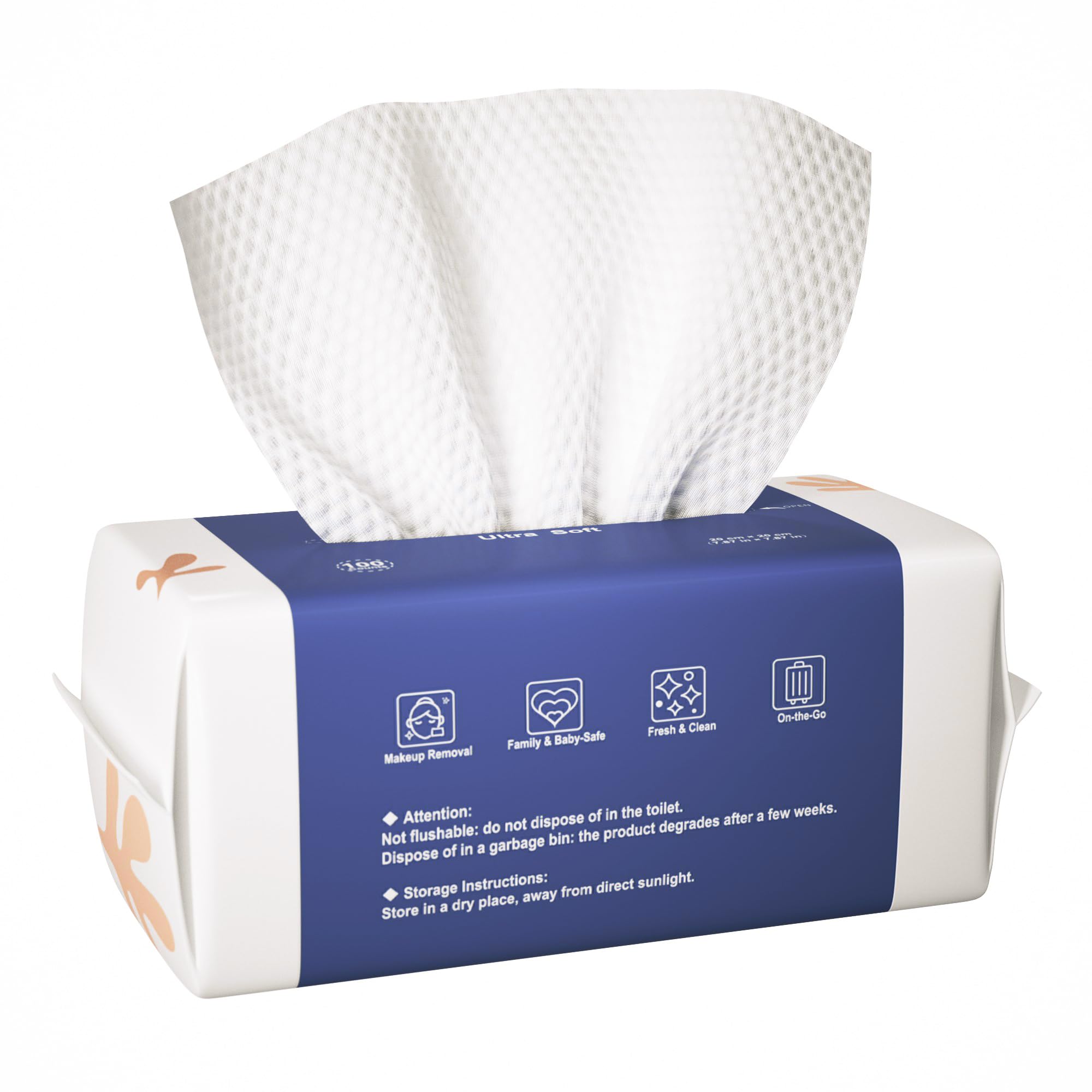 Ourmed Life toallas faciales desechables con textura de puntos para limpieza suave