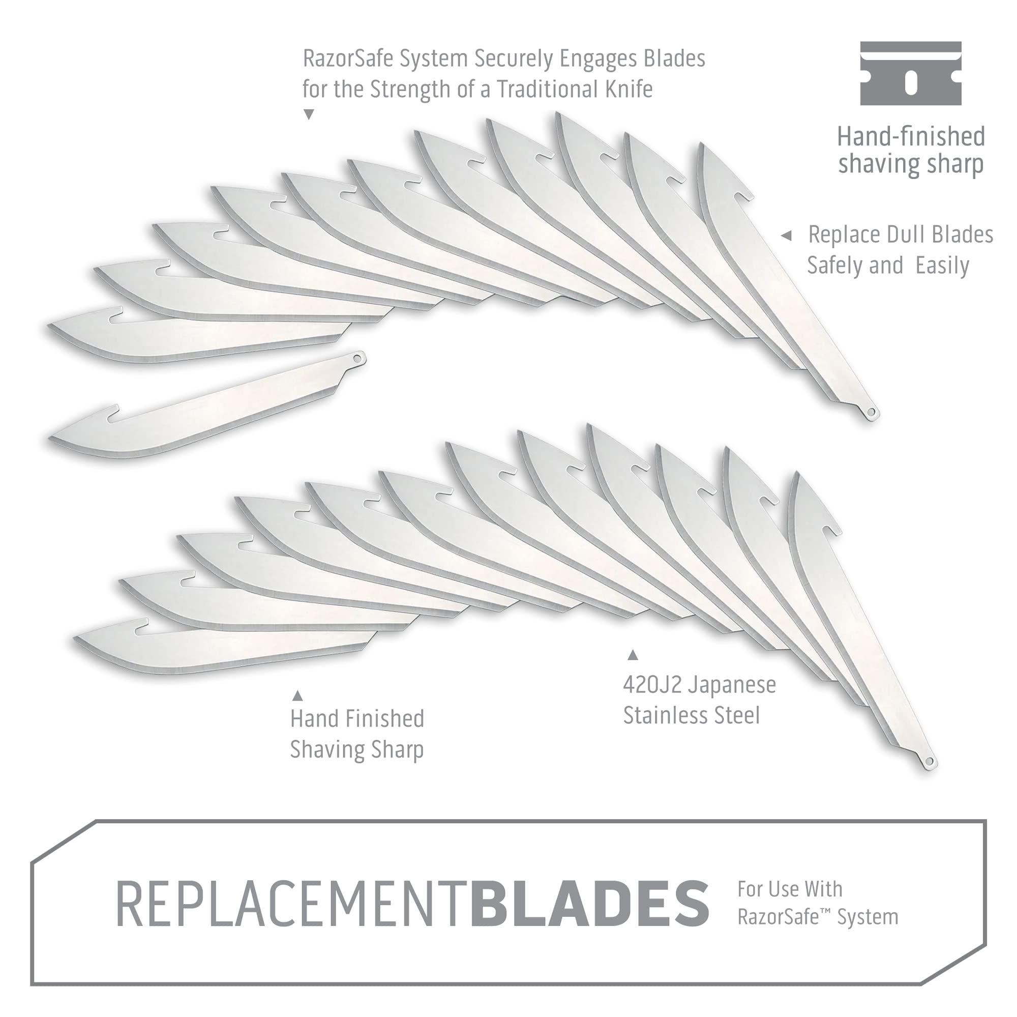 OUTDOOR EDGE heat-treated 420J2 stainless steel blades offer reliable edge retention for tough tasks.