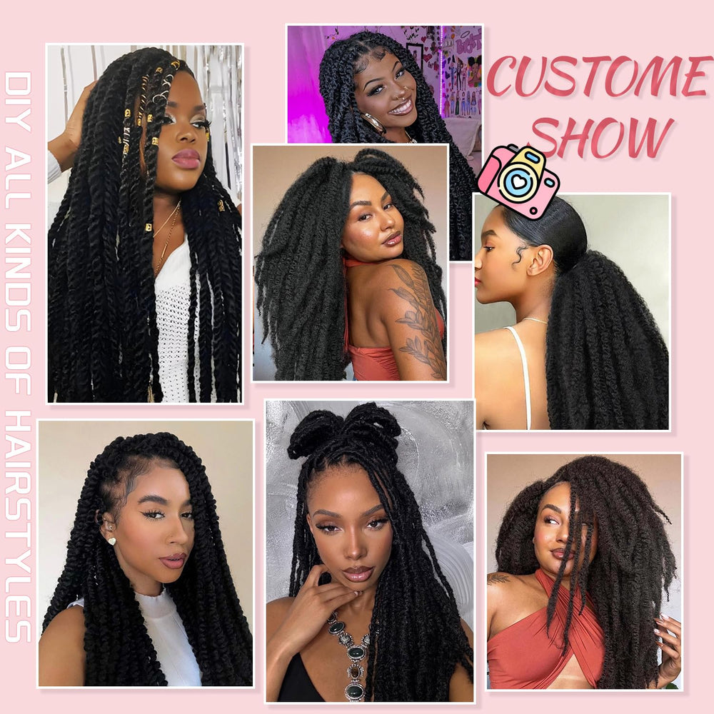 Outernice Marley twist 24inch crochet hook included for easy install