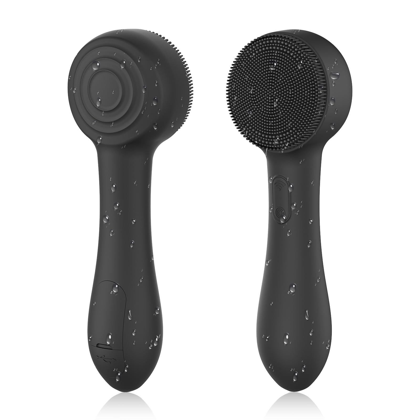 Outifuo facial cleansing brush front view showing gentle silicone cleansing for clean pores.
