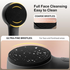 Outifuo face scrubber three-modes display enables customized cleansing.