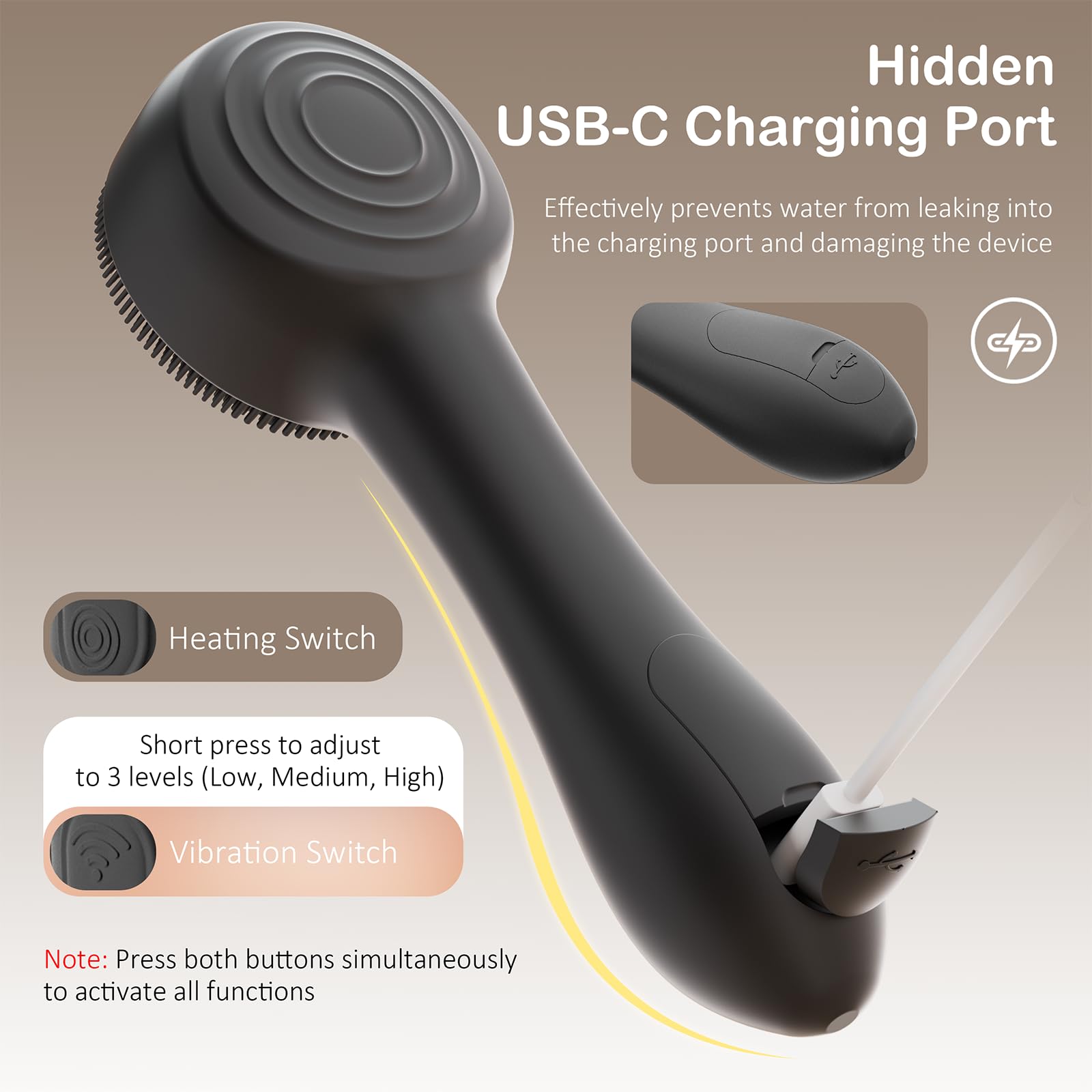 Outifuo USB-C charging indicates long-lasting battery life for travel.