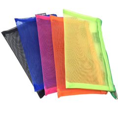 Outman nylon mesh makeup bag with zip closure for secure storage.
