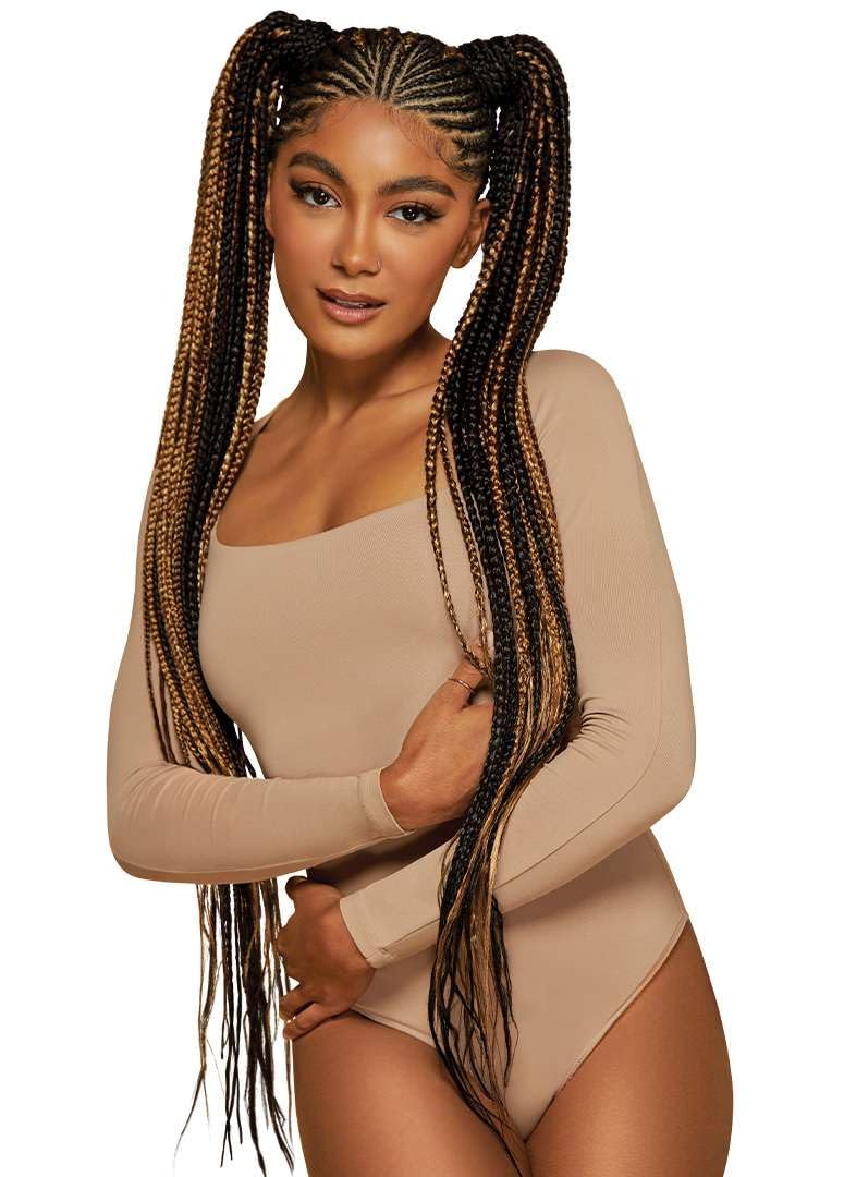 Outre X-Pression braid 42in braid flow illustrating lightweight comfort during wear
