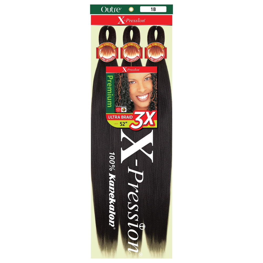 Outre X-pression Braid 52-inch pre-stretched spool close-up, lightweight fibers for easy handling.