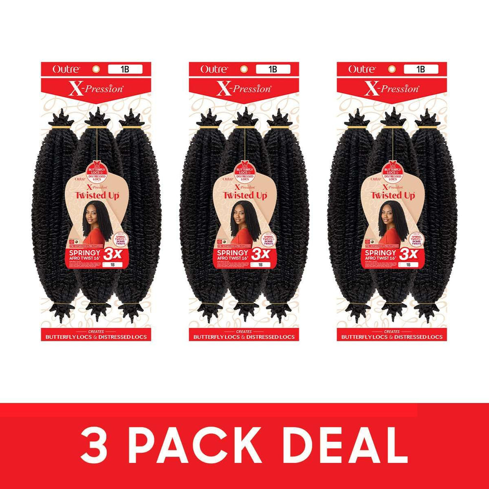 Outre X-Pression Twisted Up 16in 3x Pack enables locs, twists, and braids for various looks