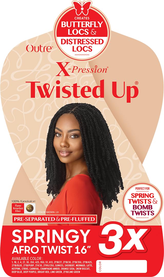 Outre X-Pression Twisted Up 16in 3x Pack pre-fluffed for quick, mess-free installation
