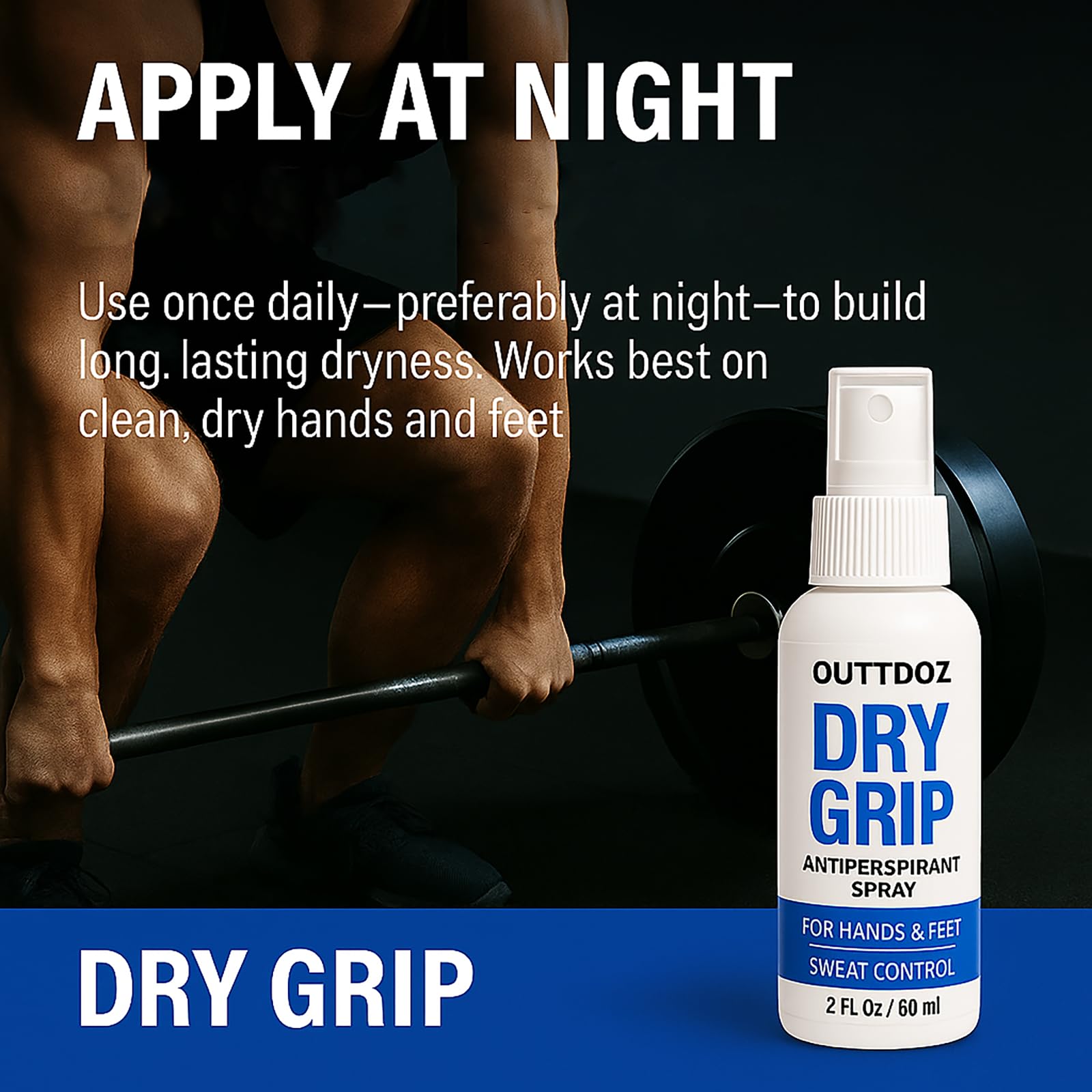 Fragrance free, skin gentle DryGrip suitable for sensitive users
