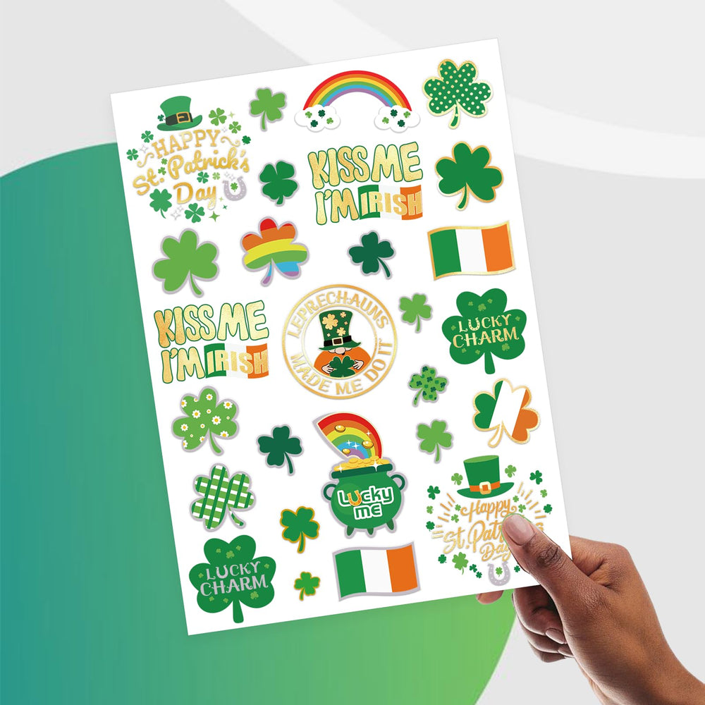 Ovasorve St Patrick's tattoos featuring a leprechaun design for playful looks