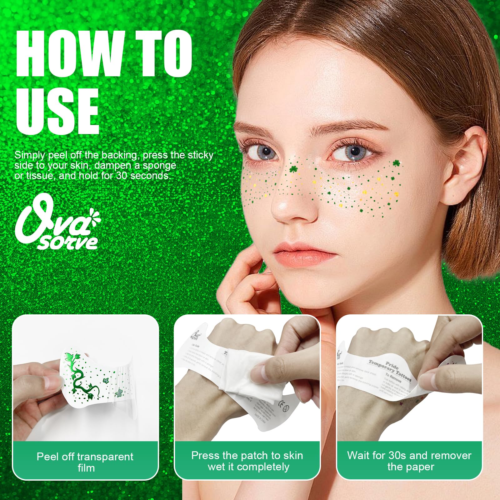 Ovasorve tatuajes temporales impermeables para eventos al aire libre