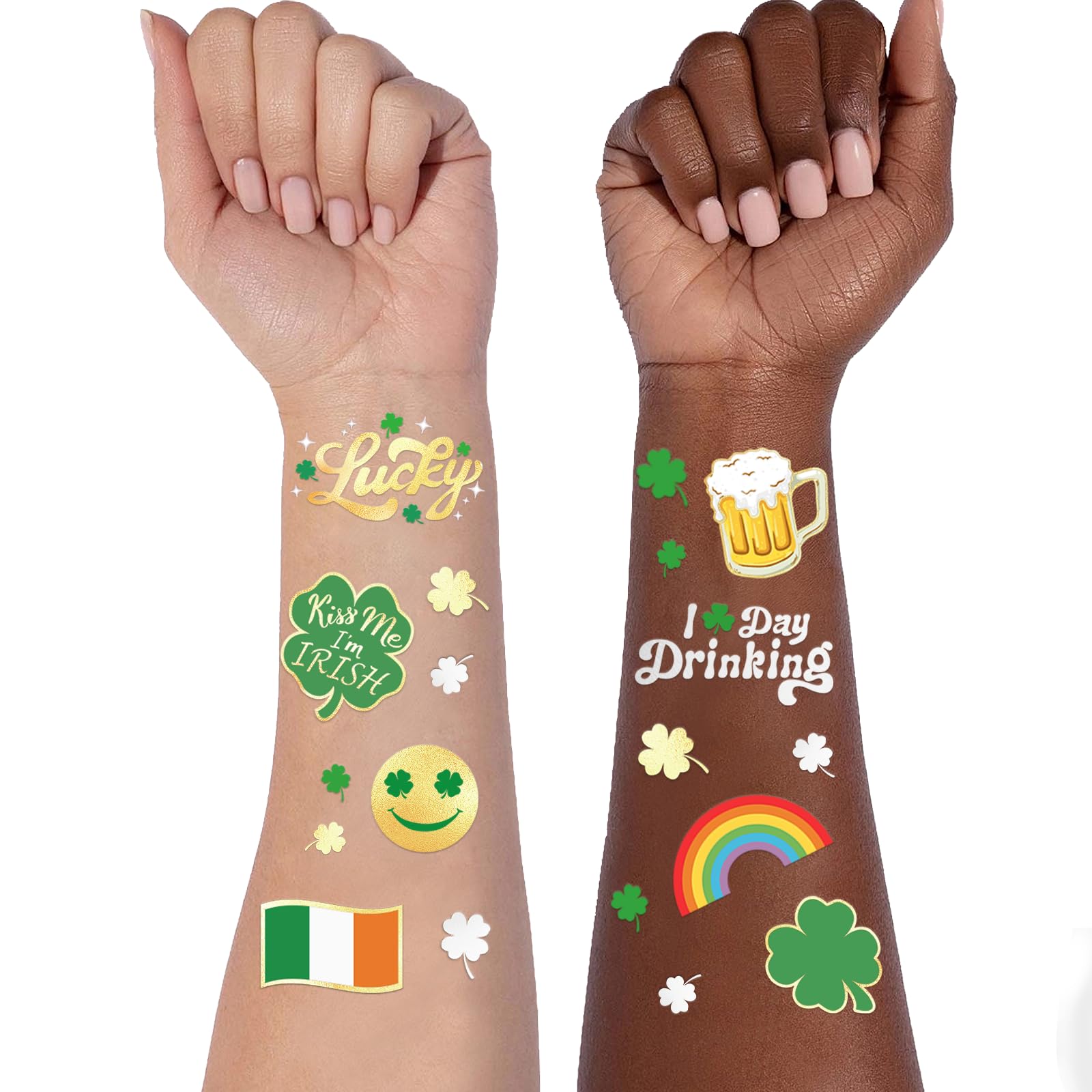 Tatuaje temporal Ovasorve beso soy irlandes para look festivo