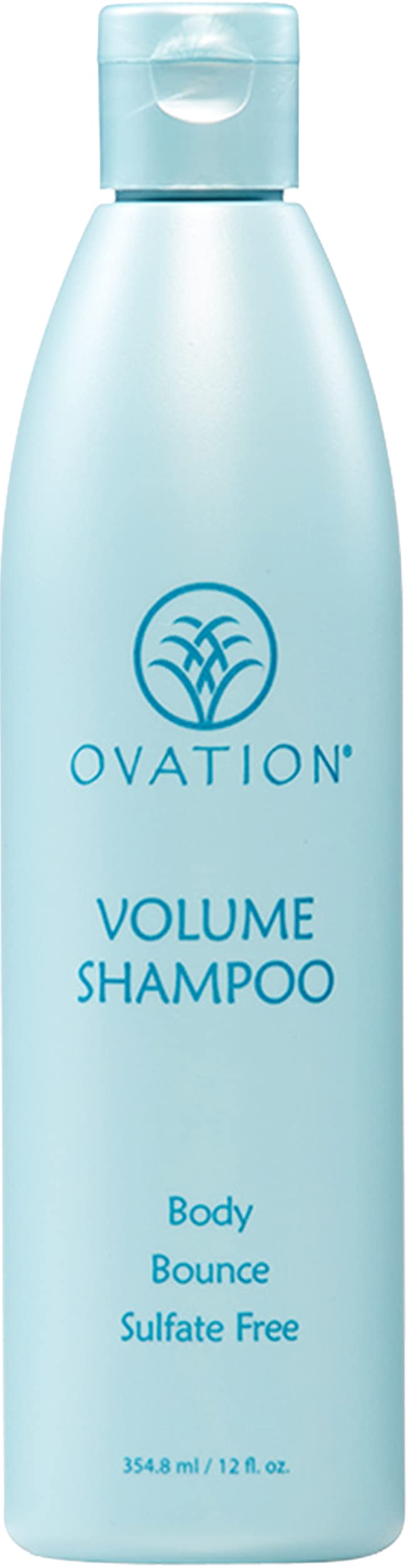 Ovation Hair Champú Volumen: botella que sugiere limpieza suave para cabello fino.