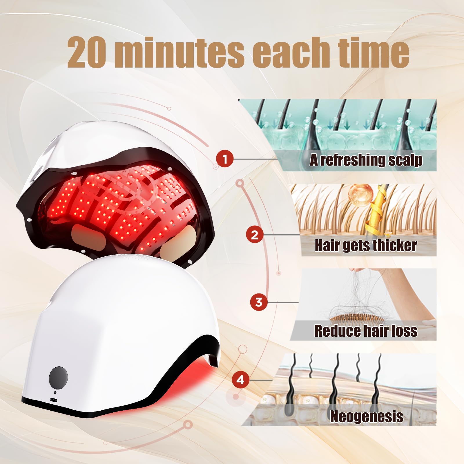 OVEKPA hair growth device in use at home during routine.