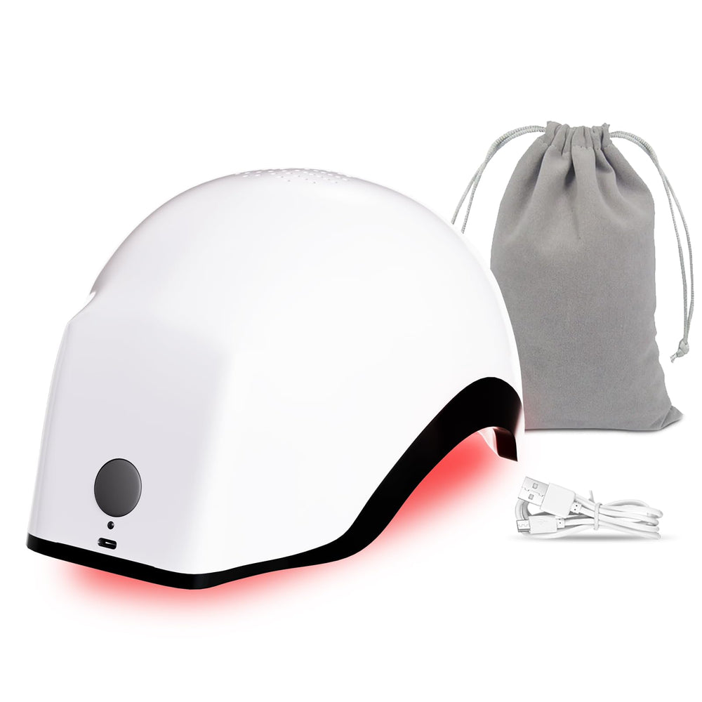 OVEKPA red light therapy helmet close-up stimulates scalp for hair growth.