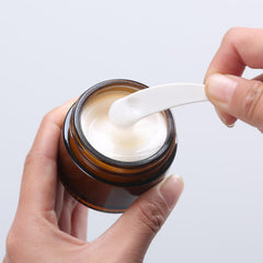 Over News small amber jar with lid and spatula for easy application