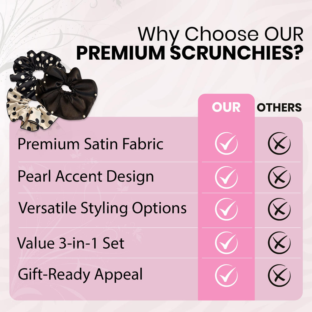 Voluminous buns or sleek ponytails with oversized satin scrunchies.