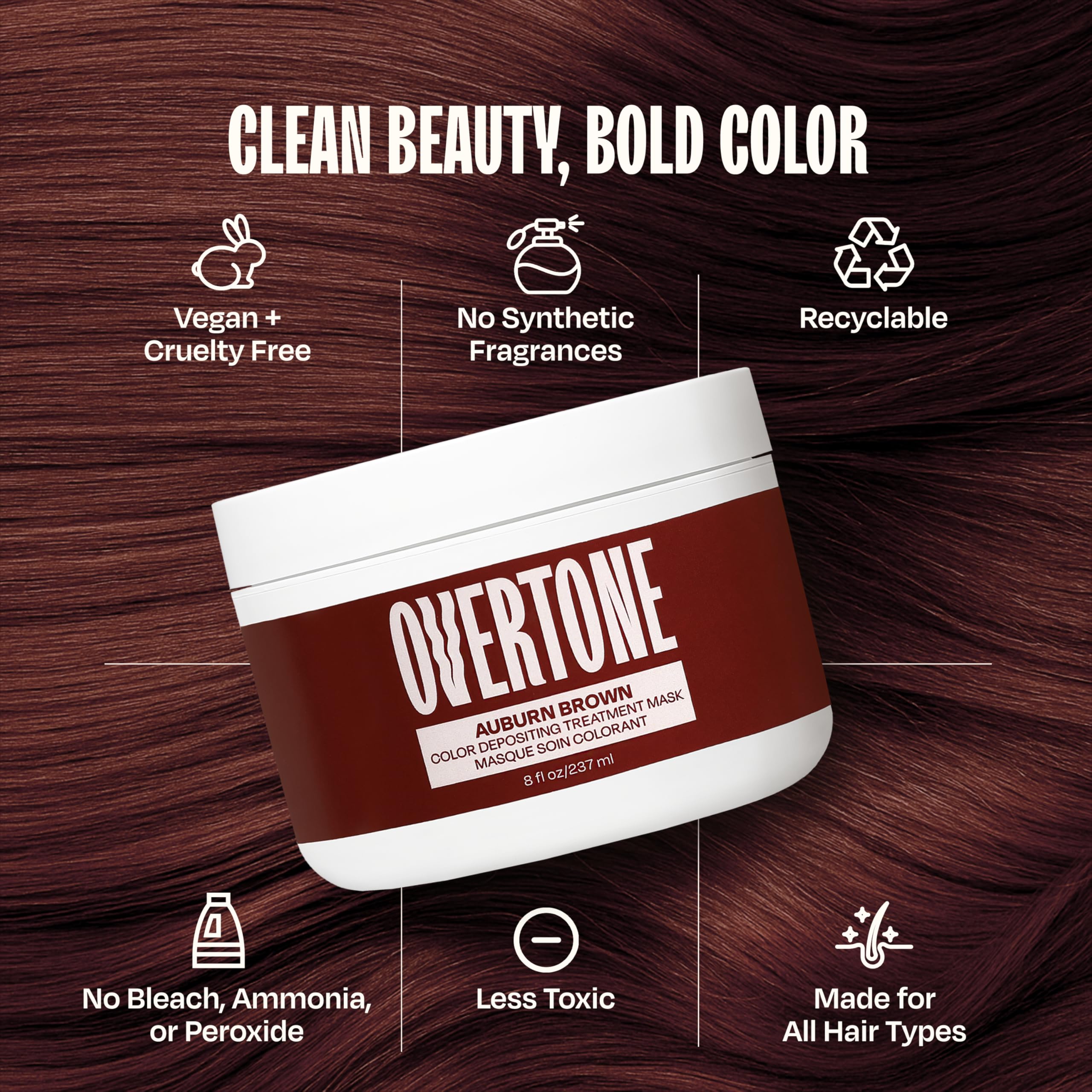 Overtone Auburn Brown glove application — simple DIY color.