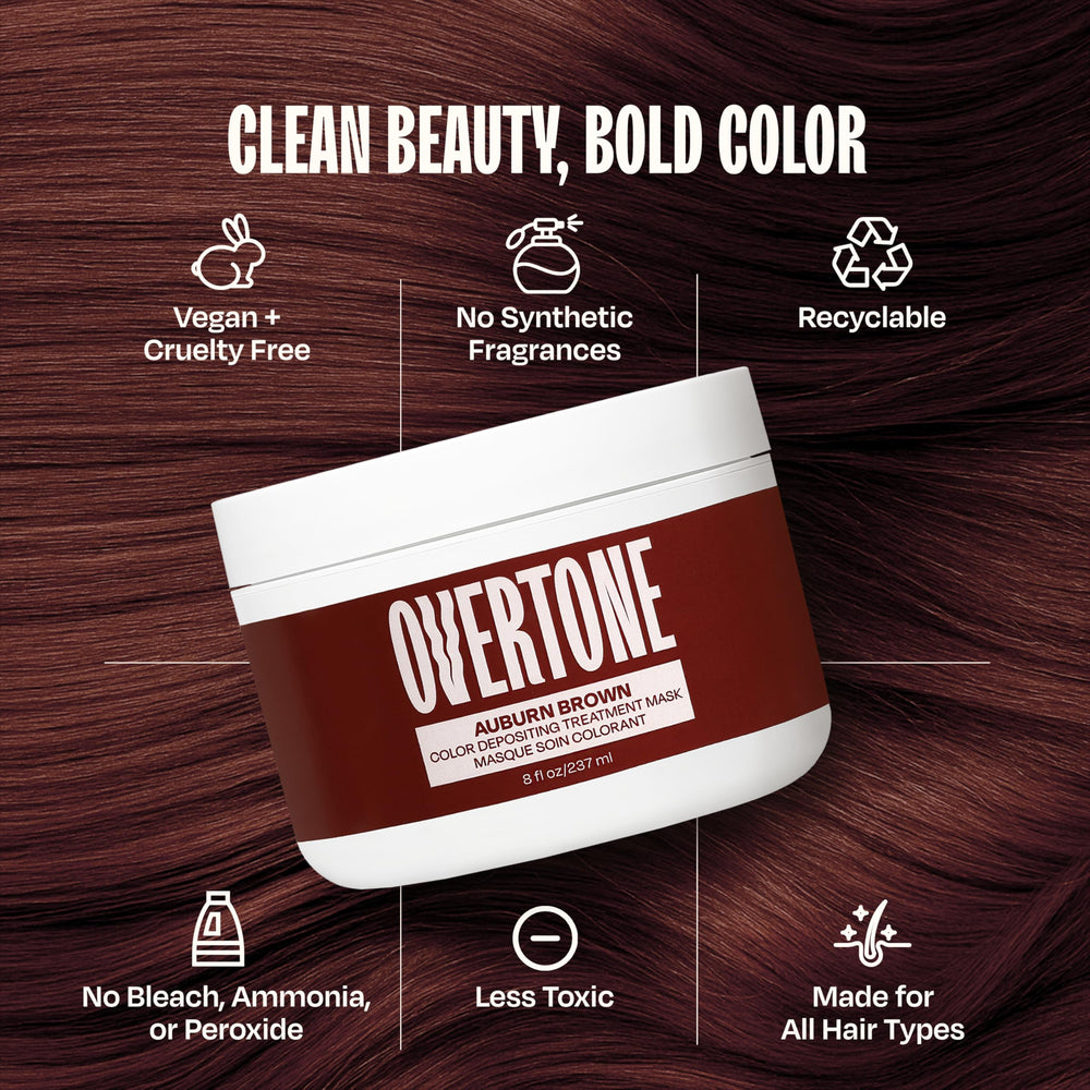 Overtone Auburn Brown glove application — simple DIY color.
